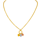 Collar con dije de oro amarillo tricolor de 14 quilates de 2,2 mm 