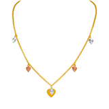 Collar con dije tricolor amarillo de 14 quilates 239-100-107T 