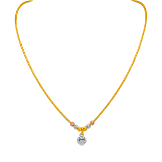 14K Yellow Tricolor Charm Necklace