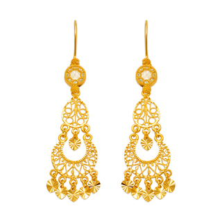 14K Yellow Gold Chandelier Earrings