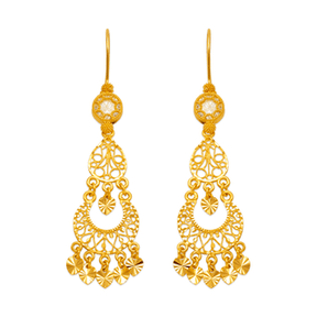14K Yellow Gold Chandelier Earrings