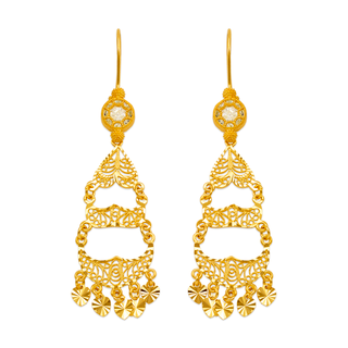 14K Yellow Gold Chandelier Earrings