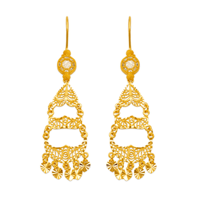 14K Yellow Gold Chandelier Earrings