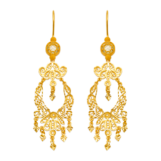 14K Yellow Gold Chandelier Earrings