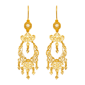 14K Yellow Gold Chandelier Earrings