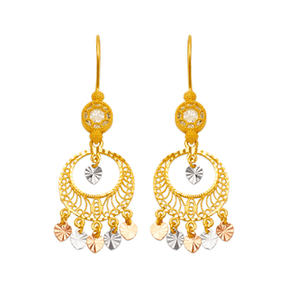 14K Yellow Gold Chandelier Earrings
