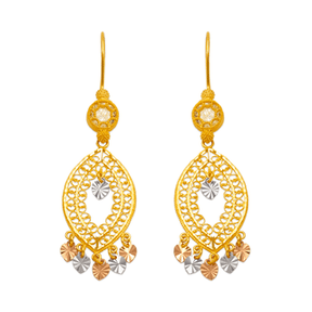 14K Yellow Gold Chandelier Earrings