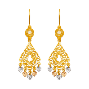 14K Yellow Gold Chandelier Earrings