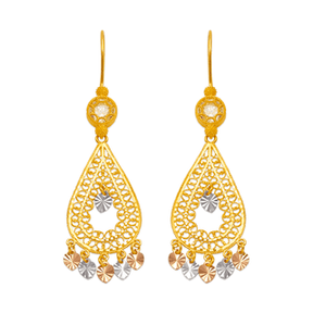 14K Yellow Gold Chandelier Earrings