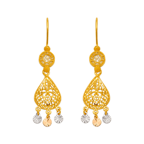 14K Yellow Gold Chandelier Earrings