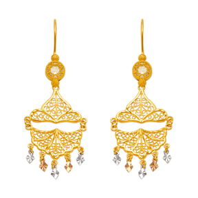 14K Yellow Gold Chandelier Earrings