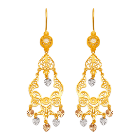 14K Yellow Gold Chandelier Earrings