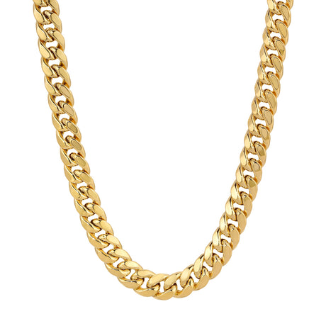 REAL 10K Solid Yellow Gold Necklace | Diamond Cut CUBAN Chain | Italian Fashions
