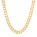 10K yellow gold CUBAN  Chain Necklace | Diamond-cut finish adds timeless link chain | Italian Fashions