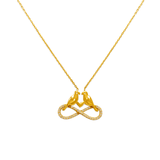 Collar de pájaros infinitos de fantasía amarillo de 14 quilates 
