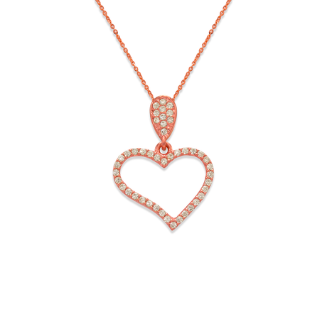 14K Yellow Gold Fancy Heart CZ Pendant