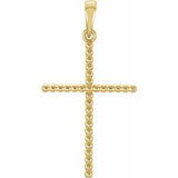 14K Gold Beaded Cross Necklace or Pendant