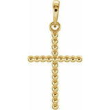 14K Gold Beaded Cross Necklace or Pendant