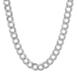 10K REAL Solid White Gold Curb CUBAN Chain - 2.00mm-8.50mm Diamond Cut