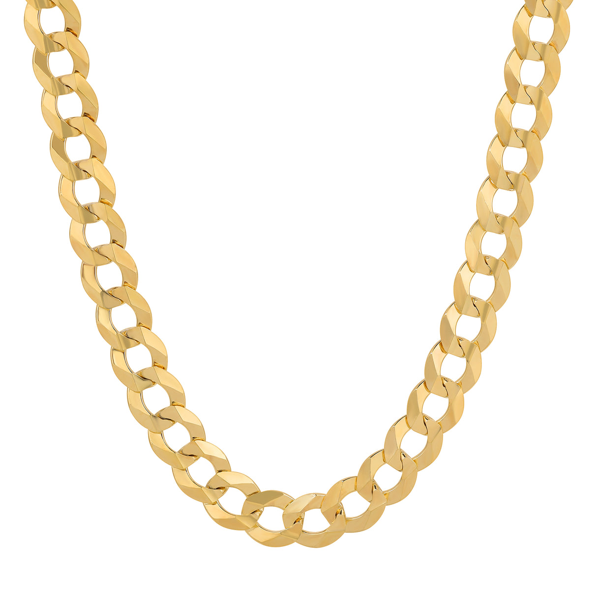 Luxury Gold Chains Cuban Link | 10K REAL Hollow Yellow Gold Diamond Cut Curb CUBAN Chain Necklace 
