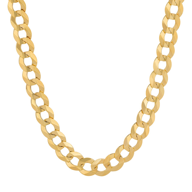 Luxury Gold Chains Cuban Link | 10K REAL Hollow Yellow Gold Diamond Cut Curb CUBAN Chain Necklace 