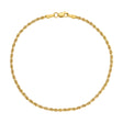 Solid 14K Yellow Gold Bracelet (Diamond-Cut Rope): 1.5mm to 5.0mm widths | Made by Italian Fashions.