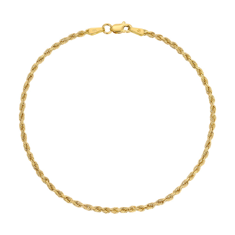 Exclusive Diamond Cut ROPE Bracelets | 10K Solid Yellow Gold Jewelry | Italian Fashions 