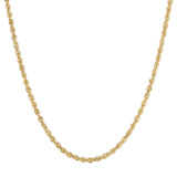 14K REAL Hollow Yellow Gold 1.50mm-5.00mm Diamond Cut ROPE Chain | Italian Fashions