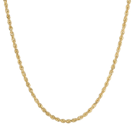 Sparkling diamond-cut finish elevates this 14K yellow gold rope chain necklace for women | Italian Fashions