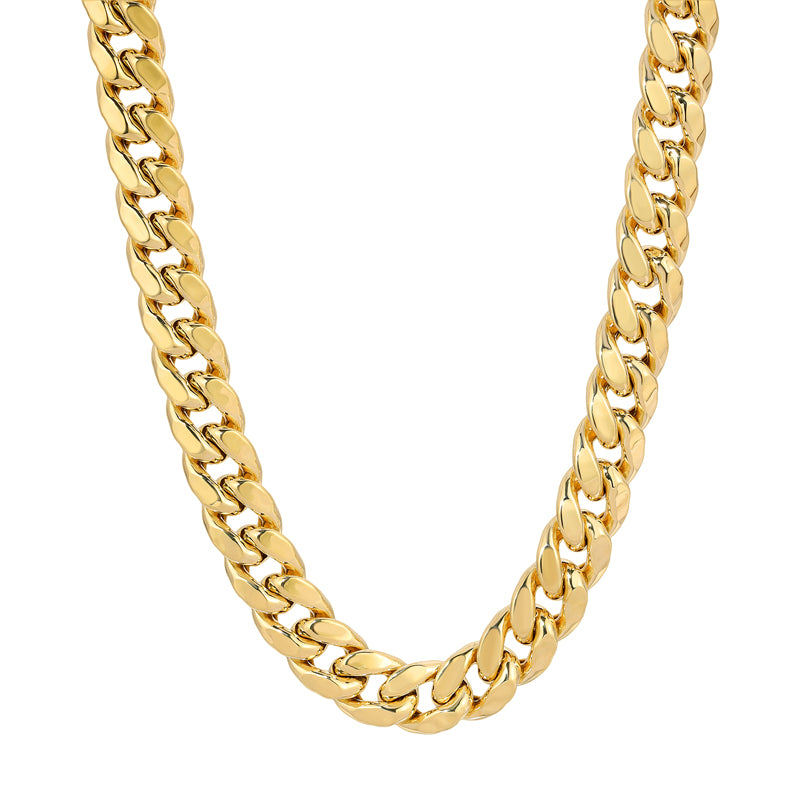 10K Gold Cuban Chain Necklace | Diamond Cut Curb CUBAN Chain  10K REAL Yellow Gold 1.50mm-12.50mm | Italian Fashions