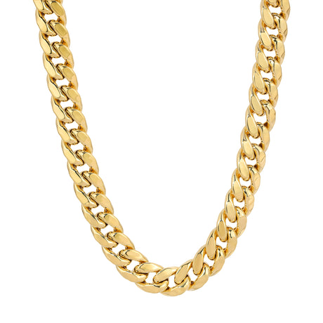 14K real hollow yellow gold Miami Cuban chain by Italian fashions