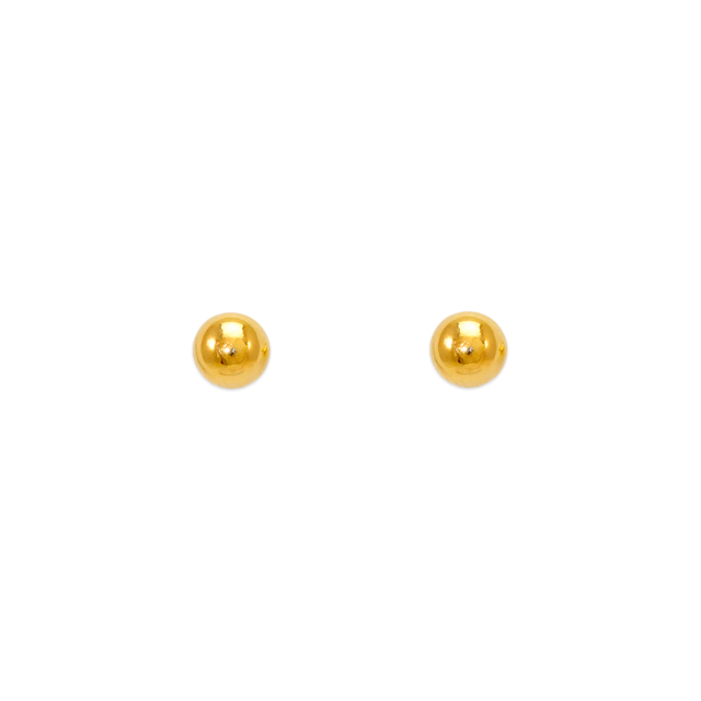 14K Yellow or White Gold  2mm- 8mm Ball Stud Earrings for Kids