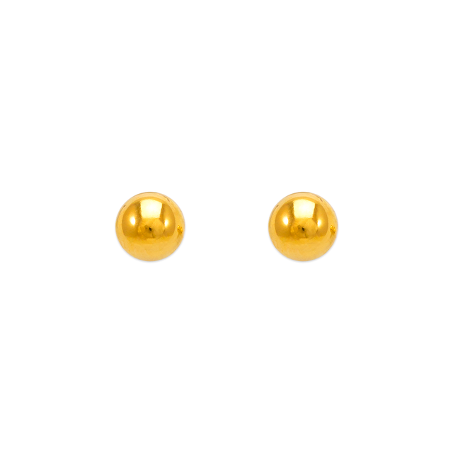 14K Yellow or White Gold  2mm- 8mm Ball Stud Earrings for Kids