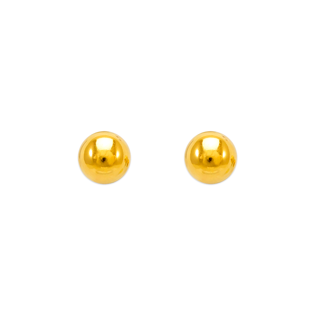 14K Yellow or White Gold  2mm- 8mm Ball Stud Earrings for Kids