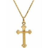 14K Gold Cross Necklace or Pendant – 12x7.8mm