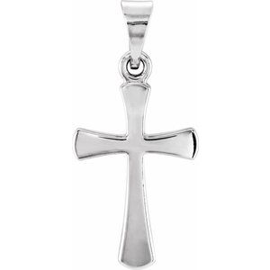 Platinum Cross Necklace or Pendant – 16.11x8.04mm