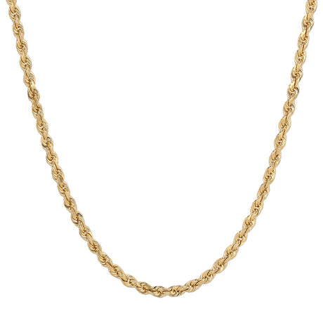 Italian Fashions 10K REAL Yellow Gold Diamond Cut Rope Chain 1.50mm-7.00mm