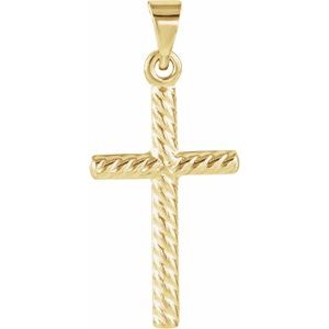 14K Gold Cross Necklace or Pendant – 17.5x11mm