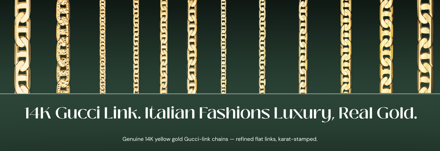 Italian 14K yellow gold Gucci-link chains
