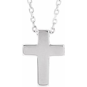 14K Gold Petite Cross Necklace or Pendant