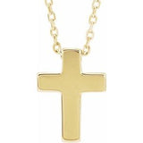 14K Gold Petite Cross Necklace or Pendant
