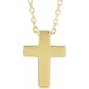 14K Gold Petite Cross Necklace or Pendant