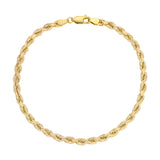 14K Yellow 2.00mm-5.00mm Diamond CUT Hollow ROPE Bracelets