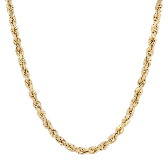 Diamond-cut 14K yellow gold rope chain at Italian Fashions