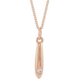 14K Gold Round Natural Diamond Accented Geometric Necklace or Pendant