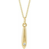14K Gold Round Natural Diamond Accented Geometric Necklace or Pendant