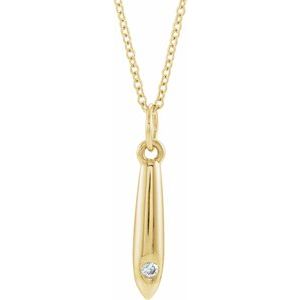 14K Gold Round Natural Diamond Accented Geometric Necklace or Pendant