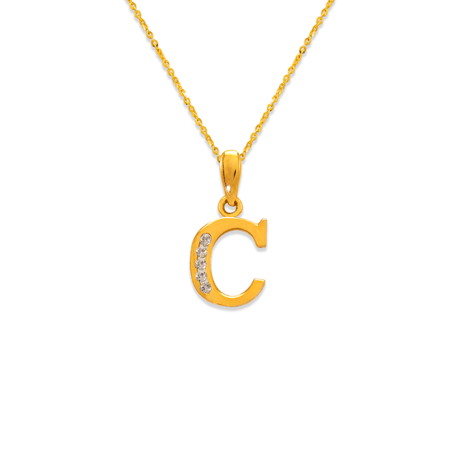 Pingente com todas as iniciais em ouro amarelo ou branco 14K AZ 