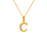 14K Yellow or White Gold All Initial Pendant A-Z