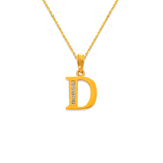 14K Yellow or White Gold All Initial Pendant A-Z